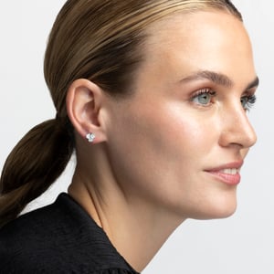 Luxenter oorbellen, 925 sterling zilveren en gerhodineerde dolk oorbellen met glanzende zirkonia's