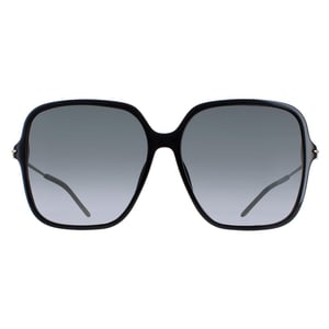 Gucci GG1267S 001 glanzend zwart en goud grijs gradiÃ«nt zonnebril