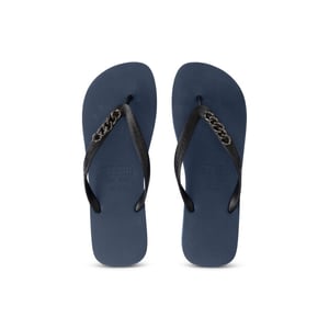 Zilverkleurige kleine teenslipper marineblauw