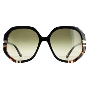 Chloe Square dames glanzende zwarte en schildpad groene gradiënt CH0105S