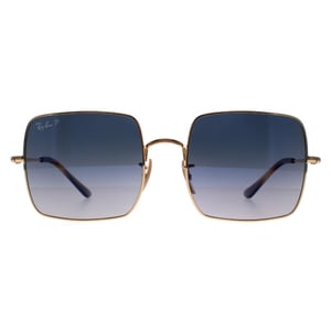 Ray-Ban Square RB1971 914778 gepolijst goud blauw grijs gradiÃ«nt gepolariseerde zonnebril