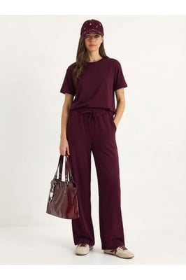 Ronde Hals T-Shirt en Broek Twee-Delige Set