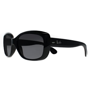 Ray-Ban Zonnebril Jackie OHH 4101 601/T3 Glanzende Zwarte Grijze Verloop Gepolariseerd