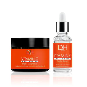 Dr H Anti-aging gezichtsserum met vitamine C 30 ml + anti-aging nachtcrème met vitamine C 60 ml