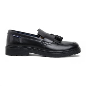 Ben Sherman Heren Zwarte Leren Loafers met Kwastjes - Dudley