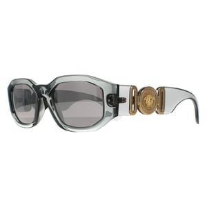 Versace rechthoek unisex transparant grijs licht grijs zilveren spiegel ve4361 zonnebril