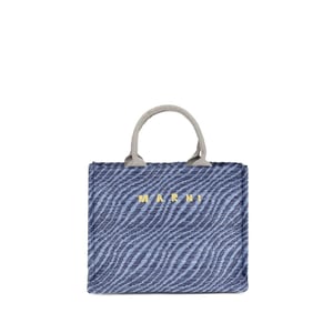 Marni Blauwe Stoffen Schoudertas