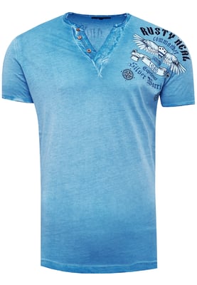 V-hals T-shirt met print aan de zijkant