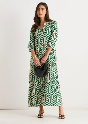 Maxi-jurk met lange mouwen