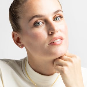 Luxenter oorbellen, 925 sterling zilveren naadim en glanzende 18K vergulde zirkonia afwerking