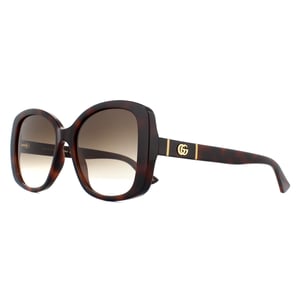 Gucci Vlinder Dames Havana Bruin Gradient Zonnebril