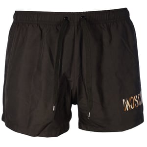 Moschino kleine zwarte korte zwemshort met luipaardprint