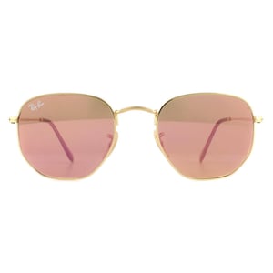 Ray-Ban Vierkant Unisex Goud Koperen Flash Spiegel RB3548N Zeshoekig