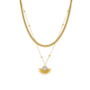 Luxenter collier met wit parelmoer 18K gouden afwerking - Sycu