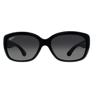 Ray-Ban Zonnebril Jackie OHH 4101 601/T3 Glanzende Zwarte Grijze Verloop Gepolariseerd