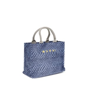 Marni Blauwe Stoffen Schoudertas