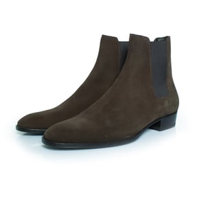 Saint Laurent Kaki suède Chelsea enkellaarsjes