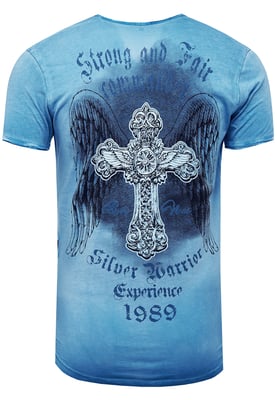 V-hals T-shirt met print aan de zijkant