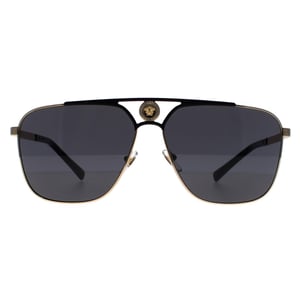 Versace VE2238 143687 gouden en matzwarte donkergrijze zonnebril