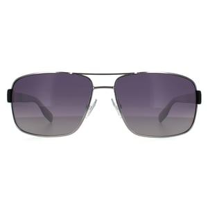 Hugo Boss Wrap Mens Ruthenium grijze gradiënt gepolariseerde zonnebril