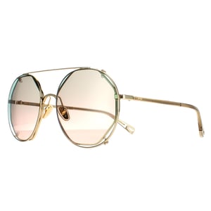 Chloe Round Dames Gold Green Gradient Ch0041s