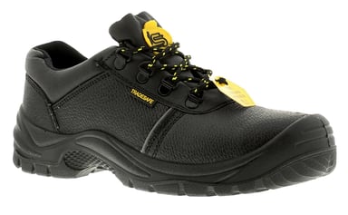 Nieuwe heren/heren/unisex zwarte veterschoenen met stalen neus