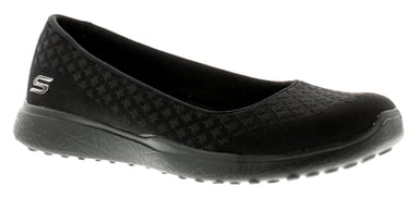 Skechers microburst one up dames platte damesschoenen zwart