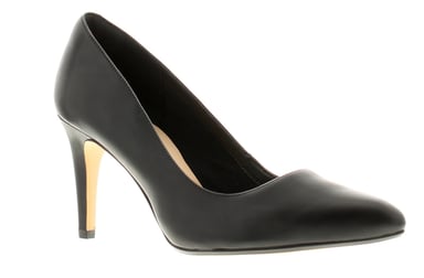 Clarks laina rae leather womens ladies heels court shoes black