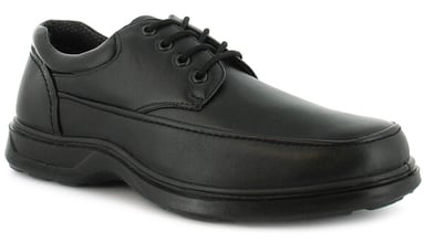 Heren/heren zwarte comfort fit casual schoenen met veters. Bredere pasvorm.