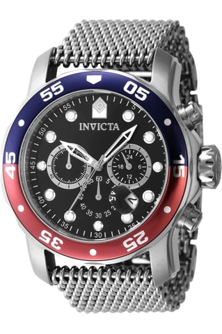 Invicta Pro Diver 47630 Heren Horloge - Quartz Uurwerk - Roestvrij Staal met zwarte Wijzerplaat - 48mm