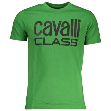 Cavalli Class Bold Zwart Logo Groene T-Shirt