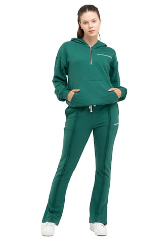 Tom Barron Dames trainingspak met kwart rits en logo in oversize