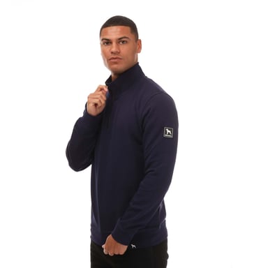 Heren One True Saxon Dixon 1/4 Zip Fleece in Navy