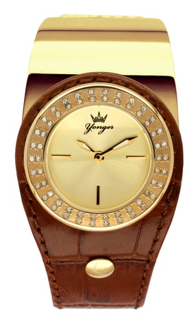 Yonger and Bresson Yellow Gold Dial Brown Watch