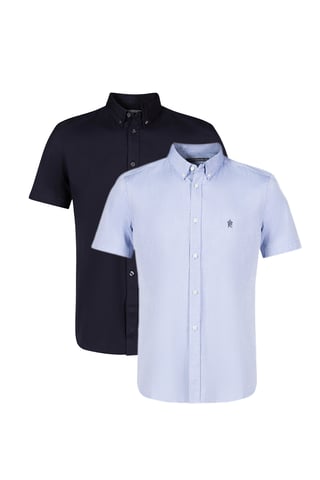 2 Pack Cotton Short Sleeve Oxford Shirts