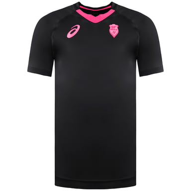 Asics SF Stade Francais Heren Zwart Rugby Shirt