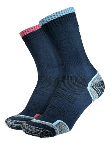 1000 Mile - 2 Pack Dames Wandelsokken Enkele Laag Ademend Gewatteerd - Marineblauw