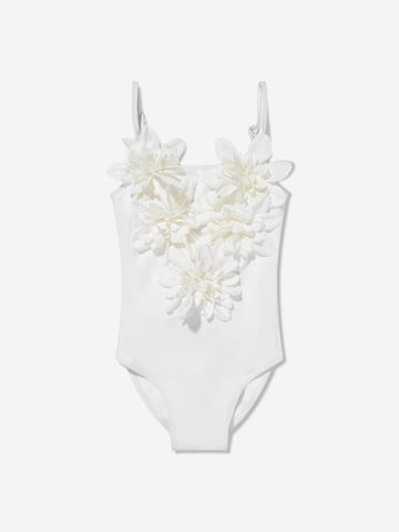 Selini Action Girls Flower Swimsuit in White