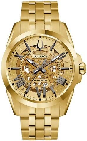 Bulova Sutton Automatische Heren Gouden Horloge 97A162