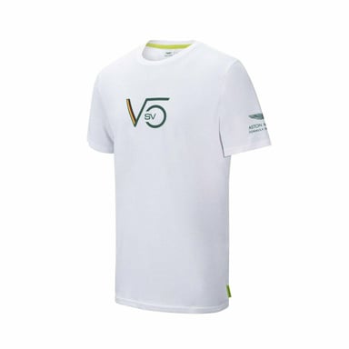Aston Martin F1 Sebastian Vettel Coureur Heren Wit T-Shirt