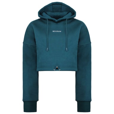 BoxRaw Johnson Womens Teal Cropped Hoodie