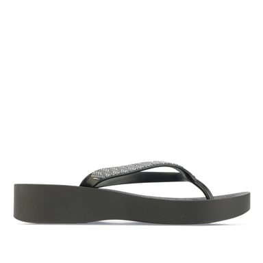 Ipanema Mesh Wedge Links teenslippers voor dames, zwart