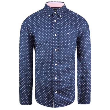 Eden Park Paris Oval Bloemen Heren Navy Shirt