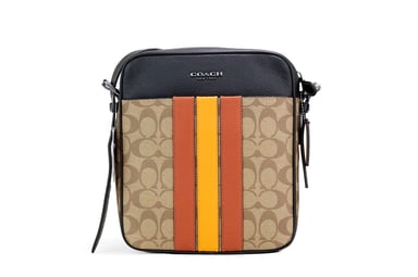 Kenmerkende Varsity Stripe Gecoate Canvas Crossbodytas