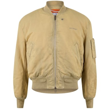 Gebroken wit Diag Tab Vintage beige bomberjack