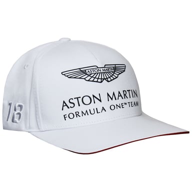Aston Martin F1 Officieel Coureur Lance Stroll Heren Witte Pet