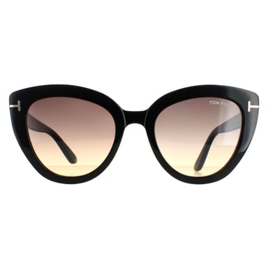 Tom Ford zonnebril Izzi FT0845 01B Shiny Black Smoke Gradiënt