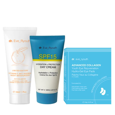 Vitamine C Nacht Moisturizer (Limited Edition) + Youth Eye Rejuvenation Hydro-gel Oogpads
  + SPF15 Hydratatie + Bescherming dagcrème 30 ml