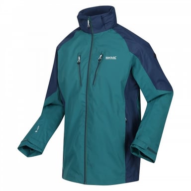 Regatta Heren Calderdale IV waterdichte Softshell wandeljas met capuchon (Pacific Groen/Admiraal Blauw)