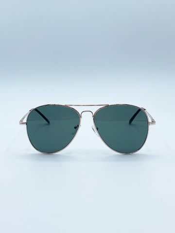 Gold Frame Aviators with Khaki Lenses